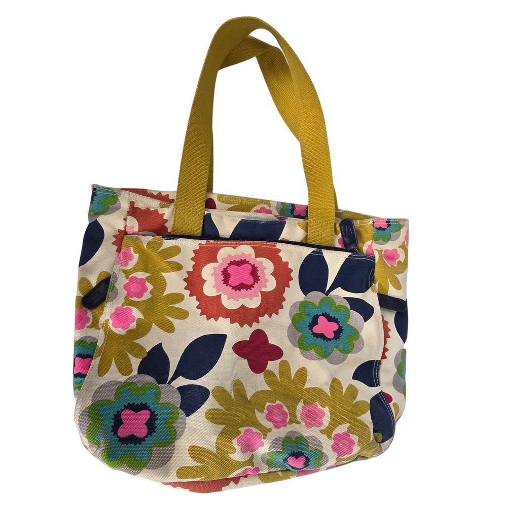 French Bull for Target Floral Canvas Tote Bag Multicolor Retro Shoulder Bag - Picture 2 of 7
